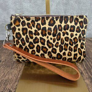 UWakstar Designs Leopard Calf Hair Wristlet Clutch Small Animal Print Mob Wife